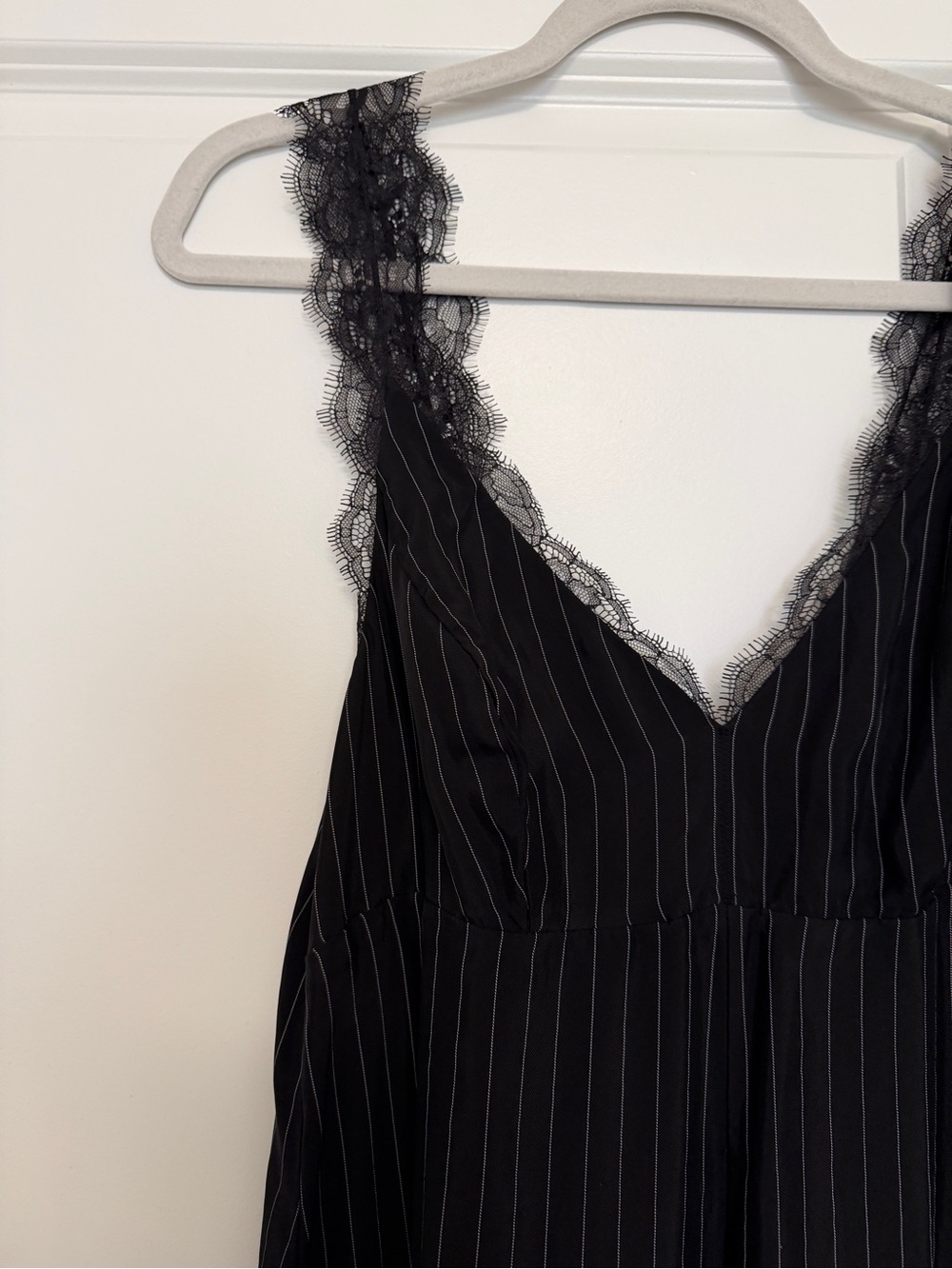 All Saints Skylar Lace-Trim Pinstripe Midi Dress - Picture 5 of 8